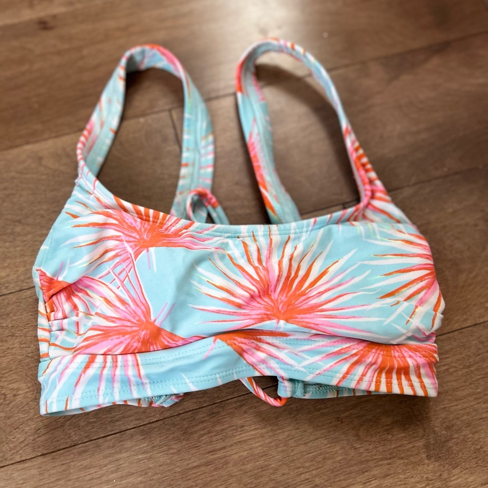 Pink and blue tie back bikini